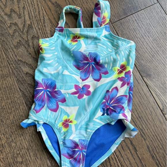 Hurley Blue and Pink Floral Swimsuit - Picture 1 of 4